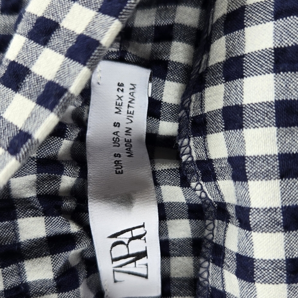 Zara Nautical Gingham Drawstring Mini Skirt - Picture 7 of 7